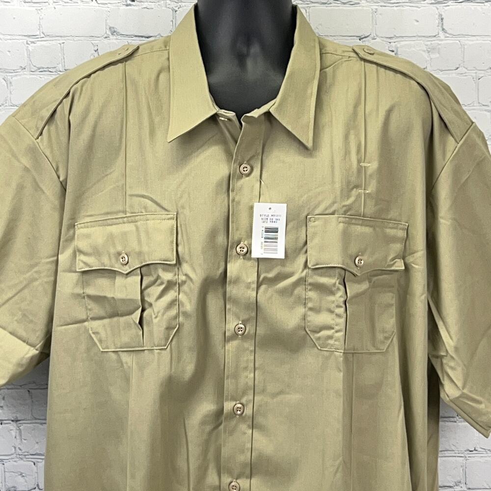 Horace Small Tactical Button Front Shirt Uniform SS Beige Tan Mens 3XL 19 1/2